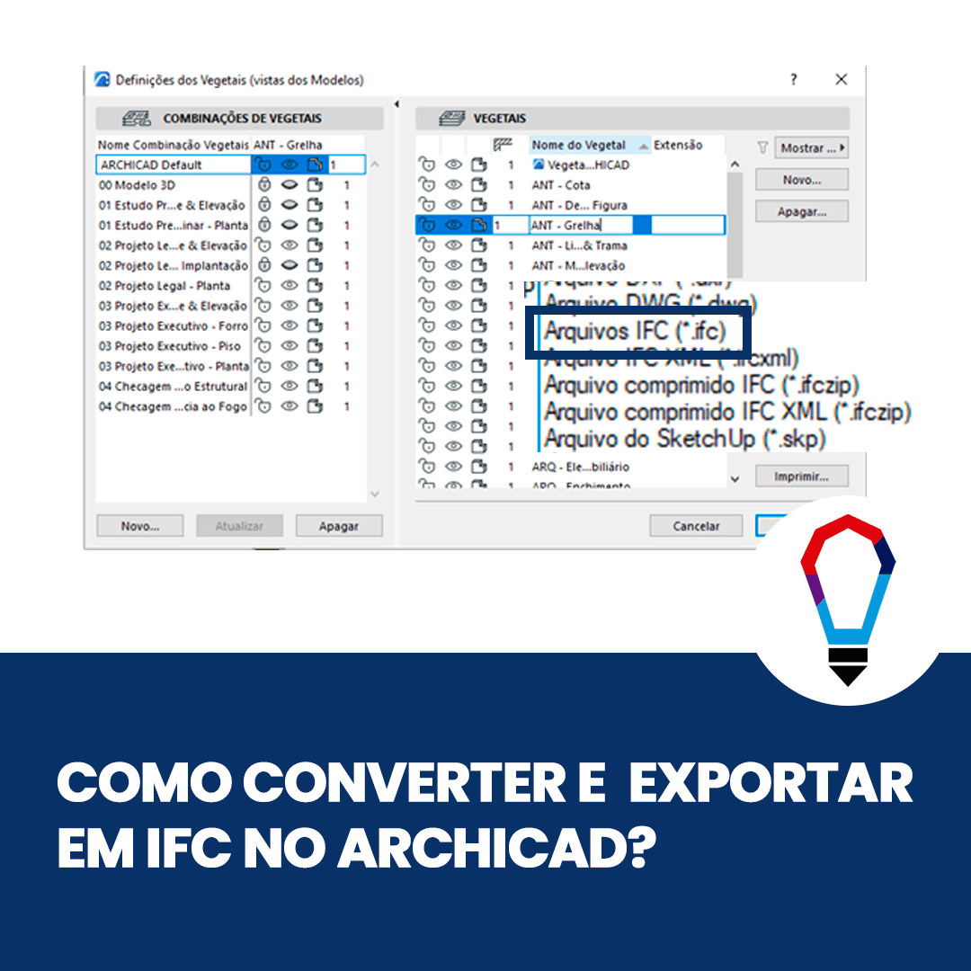 como converter e exportar em ifc no archicad