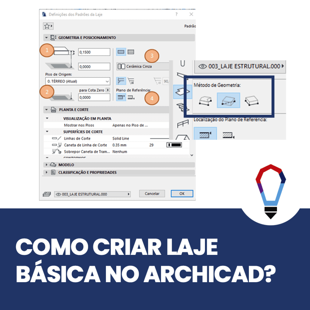 como criar laje basica no archicad