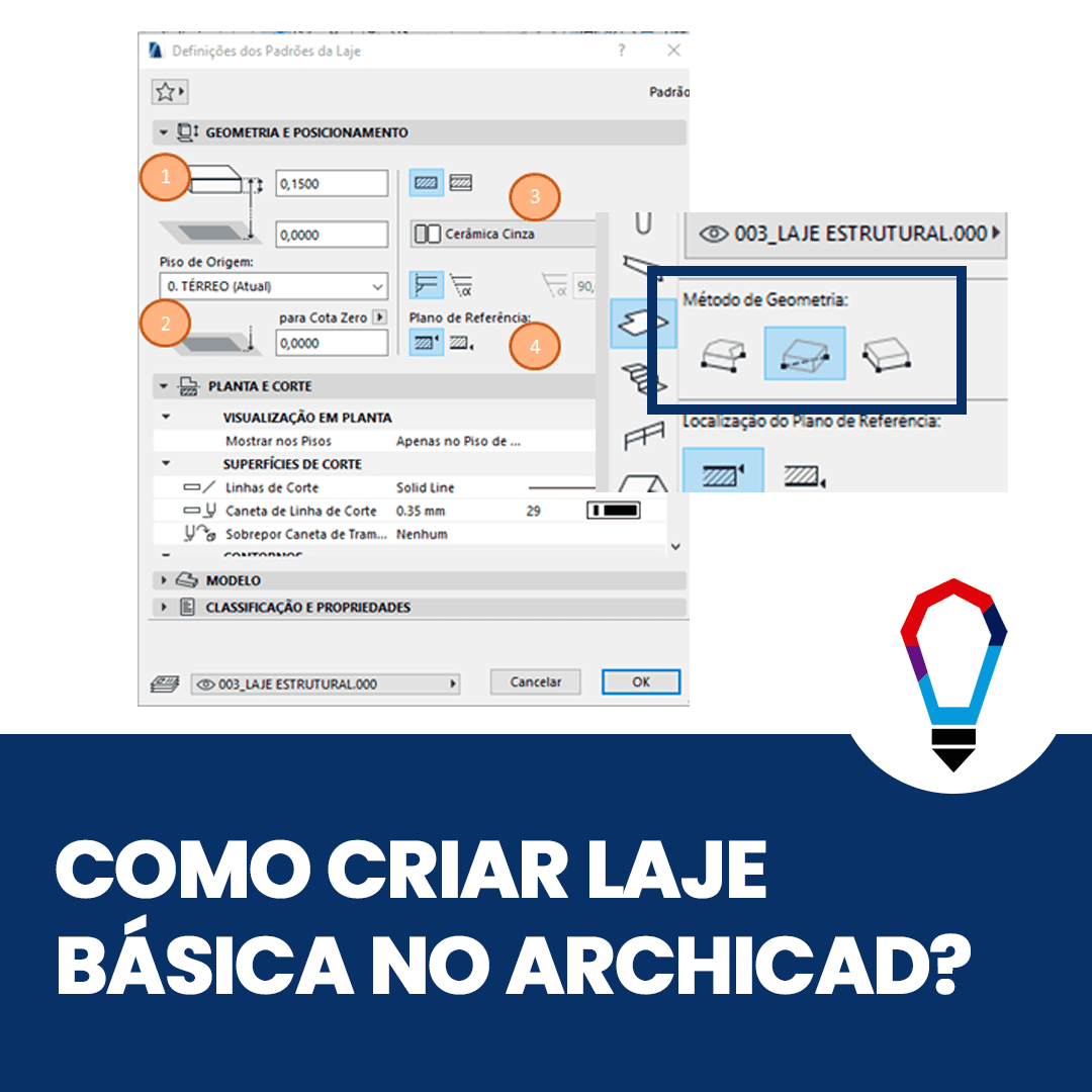 como criar laje basica no archicad