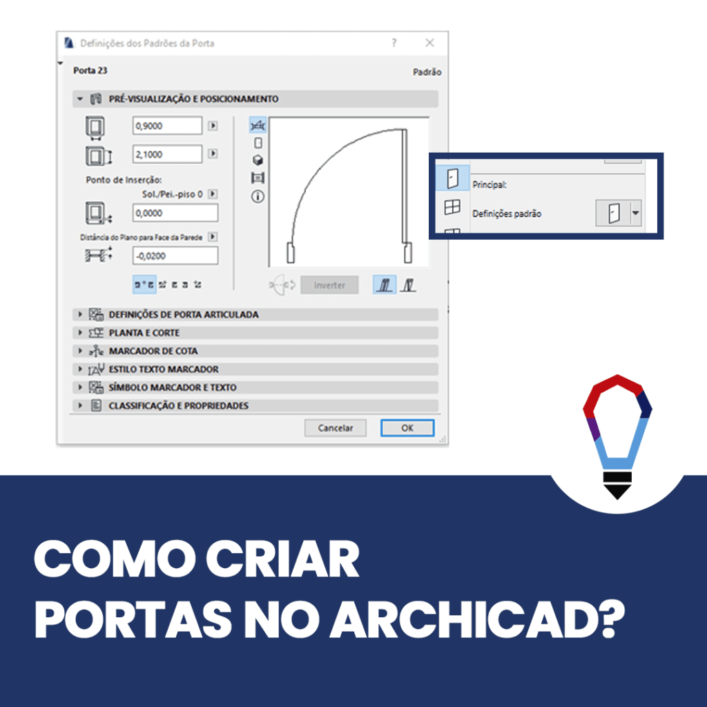 como criar portas no archicad