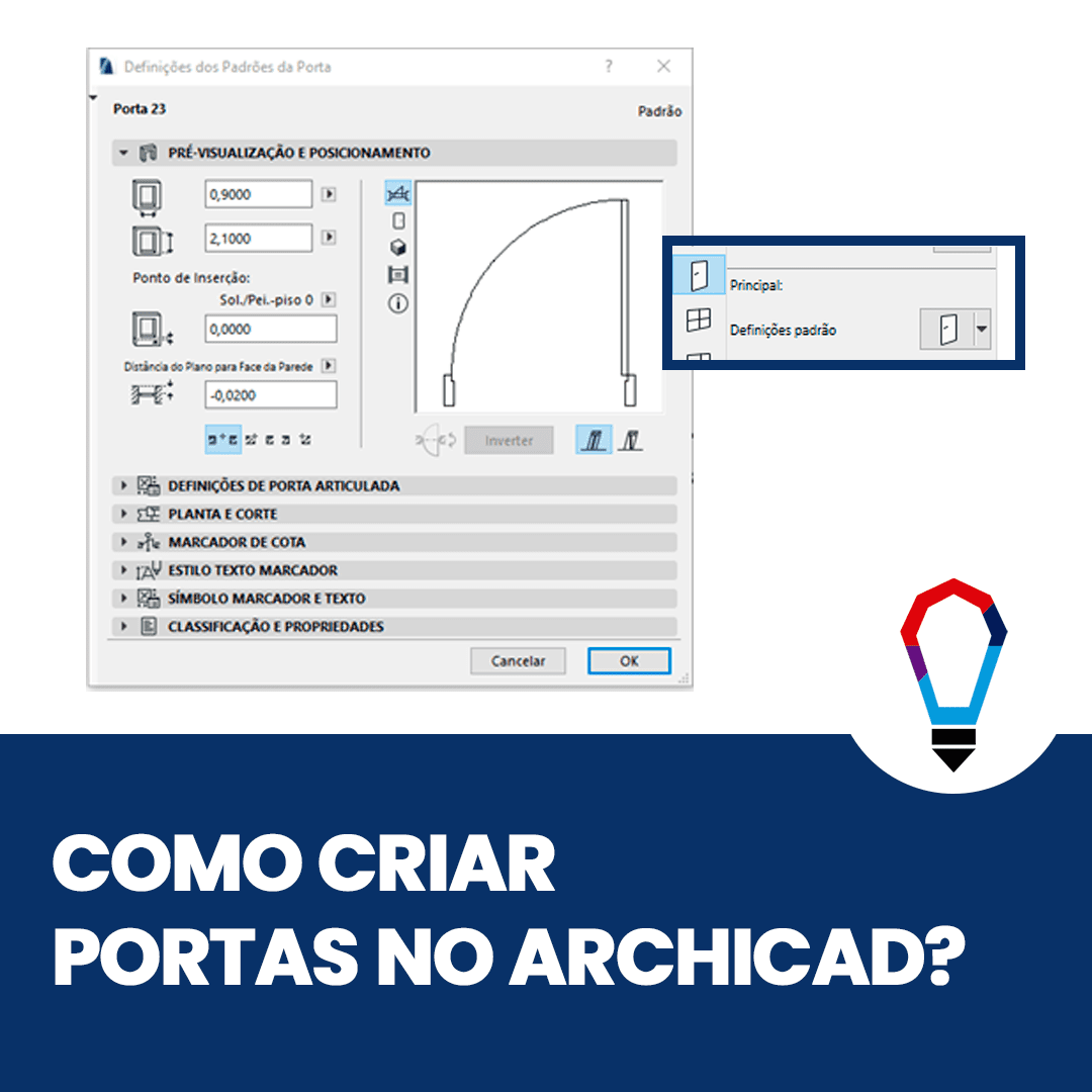 como criar portas no archicad