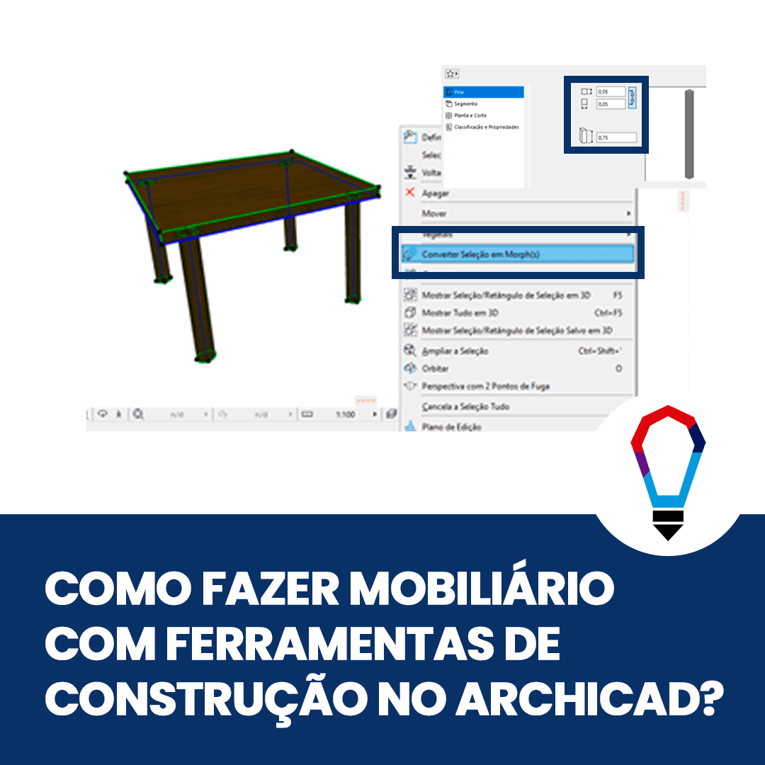 mobiliario com ferramentas de construcao no archicad