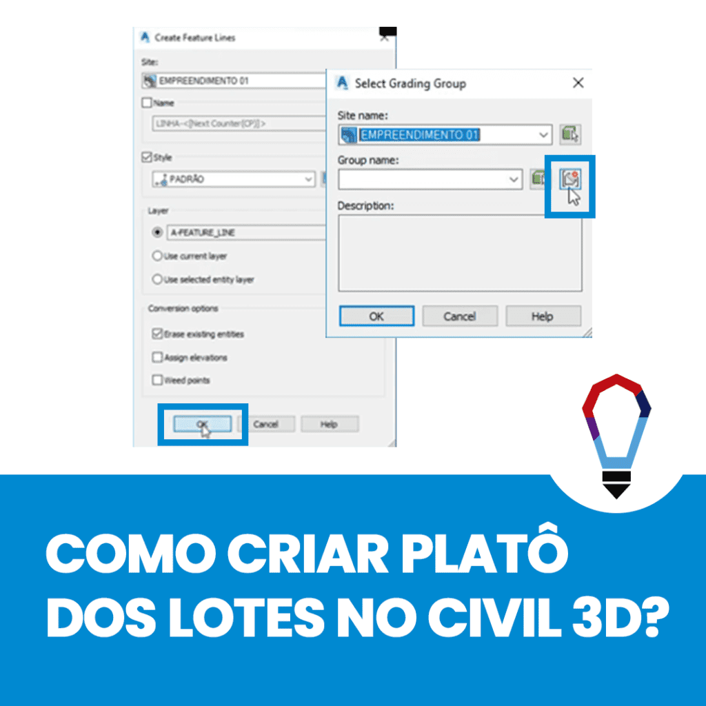 como criar plato dos lotes no civil d