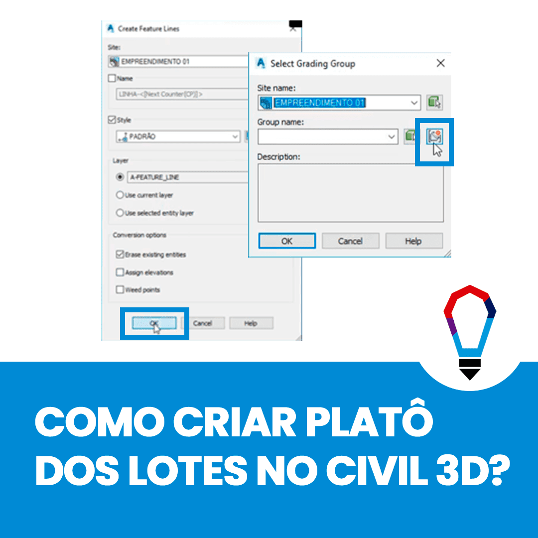 como criar plato dos lotes no civil d